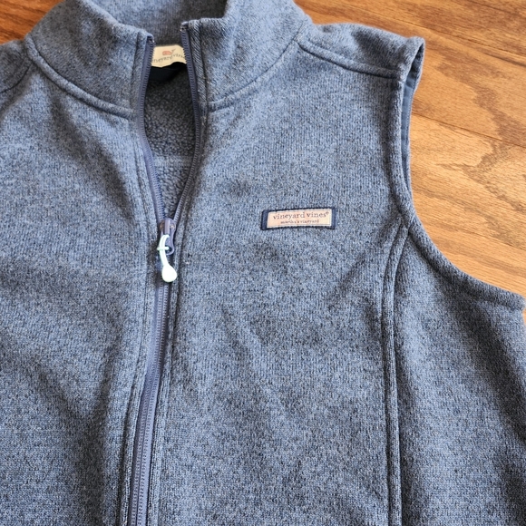 Vineyard Vines Women's Full-zip Fleece Blue Vest Jacket Size Medium - Picture 3 of 7